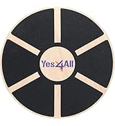 Yes4All Versatile Wooden Wobble Balance Board, Balance Trainer for Mobility Training, Standing De...