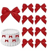 AIMUDI 150 PCs Small Red Bows 1.2'' Satin Bows for Gift Wrapping Mini Bow for Treat Bags Cakes Ba...