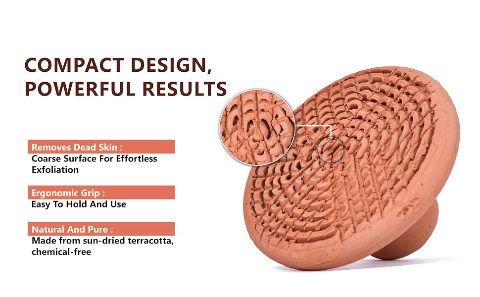 Terracotta foot scrubber, natural pumice stone for feet, callus remover, and smooth foot care tool