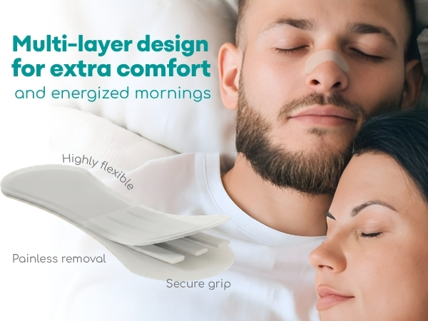 man sleeping while wearing the nasal strips