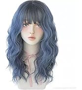 AIKO PRO Chic Korean Fashion 21 Inch Long Fluffy Curly Wavy Wig Bangs, Natural Heat-Resistant Syn...