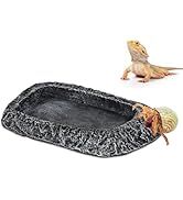 Reptile Water Dish for Bearded Dragon Tank Accessories, Hygger zoo Hermit Crab Food Bowl Reptile ...