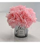 LADADA Faux Silk Peony Artificial Flowers for Vase, Ins Style Artificial Flower Glass Bottle Set ...