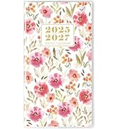 Pocket Calendar 2025-2027, Floral Pocket Calendar -3.7" x 6.7" - Runs from July 2025 until Decemb...