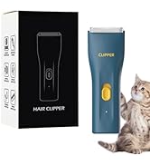Dog Grooming Kit Clipper for Thick Coat Low Noise Cordless Cat Hair Trimmer Rechargeable Shaver P...