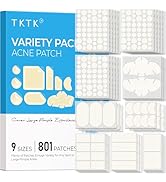 TKTK 801 Count Pimple Patches Variety Pack for Face & Back, Hydrocolloid Acne Patch Bulk, All-in-...