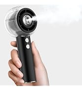 Misting Portable Handheld Fan, Powerful Turbo Motor, 6000mAh Rechargeable Battery, Personal Mini ...