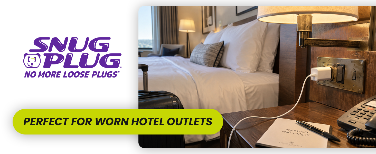 snug plug no more loose plugs perfect for worn hotel outlets