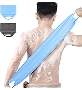 WOVTE 2 Pack Stretchable Back Scrubber for Shower Nylon Exfoliating Washcloth Towel Back Washer w...