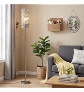 Ambimall 64'' Floor Lamp for Living Room with 3 Color Temperatures Bulb, Boho Grey Standing Lamp ...