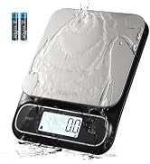 BOMATA Waterproof IPX6 Kitchen Scale, 0.1 g/0.01 oz High Precision, 5 kg/11 lbs, Digital Scale wi...