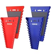 Pinoze 4-Piece Magnetic Wrench Organizer, 48-Slot Wrench Rack Tool Trays, Durable ABS Wrench Hold...