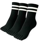 ss soxsense Toe Socks Crew Men and Women Athletic Running Premium Cotton Five Finger Socks Barefo...