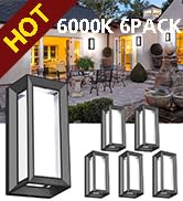 LEDMO Outdoor Wall Lights Fixture with LED Beads 6000K 1800LM Waterproof Anti-Rust Black Wall Mou...