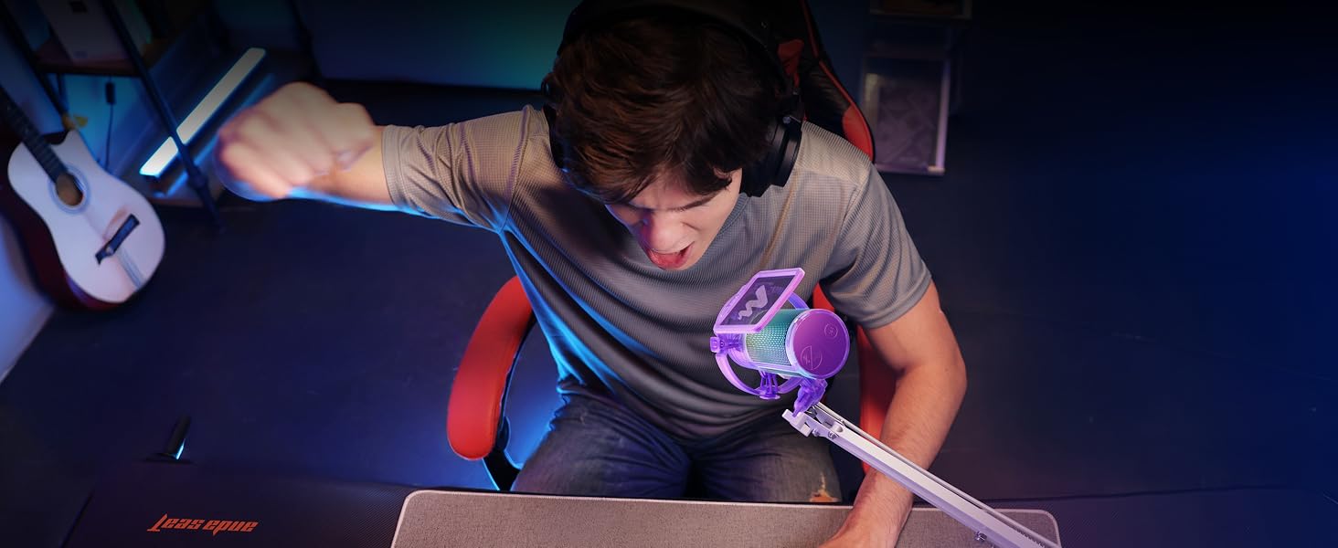 usb gaming microphone for pc purple
