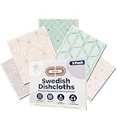 DECEE Reusable Paper Towels 5-Pack (Vintage Lux), Quick Drying, No Odor, Washable Kitchen Cloth, ...