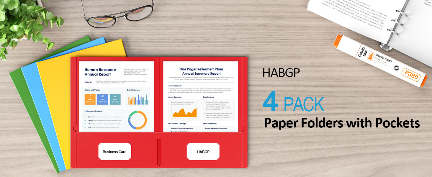 Habgp Paper Folders with Pockets