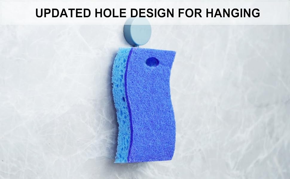 Compressed Cellulose Sponges Non-Scratch Natural Sponge Cleaning Scrub Sponge
