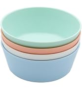 WeeSprout Bamboo Kids Bowls, Set of Four 10 oz Kid-Sized Bamboo Bowls, Dishwasher Safe Kid Bowls ...