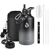 RAYMYLO Insulated Water Bottle 64 oz, Triple Wall Vacuum Stainless Steel (Cold for 48 Hrs), Leak ...