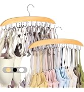 NANATI 2 Pack Bra Hangers for Closet Organizer, Bra Organizer with 40 Stainless Steel Hooks, Wood...