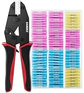 Sanuke Crimping Tool Kit with 200PCS Heat Shrink Connectors, Ratchet Wire Crimper with Nylon...