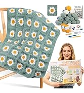 Coopay Crochet Kit for Beginners, Crochet Starter Kit for Blanket, Granny Squares Video Instructi...