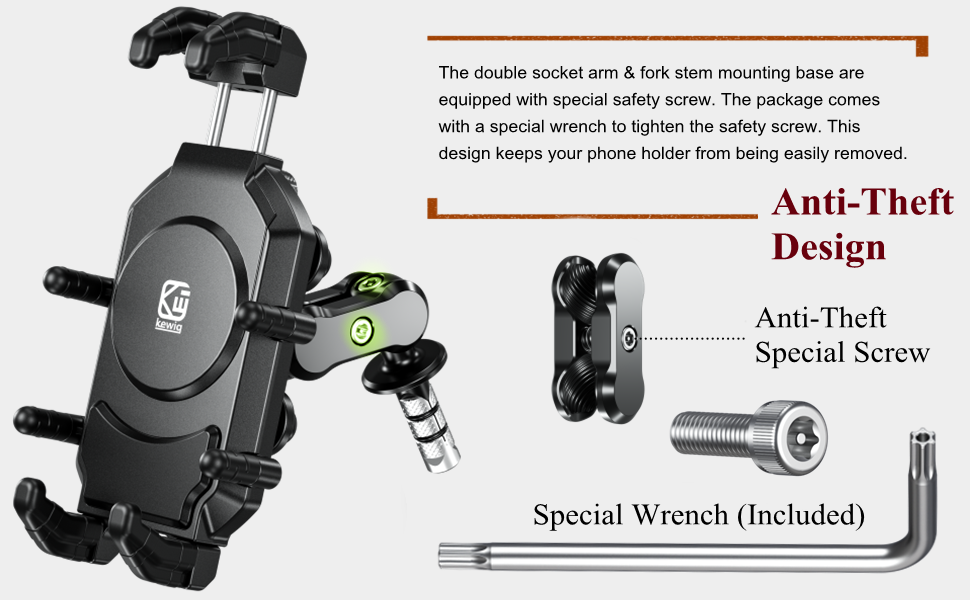 The motorcycle phone holder with anti-theft design
