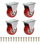 PATIKIL 1.25 Inch Fixed Caster Wheels, PVC No Bearing Small Non-Swivel Casters Wheels for Furnitu...