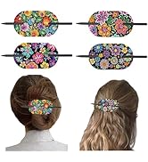 4pcs Diamond Painting Kits Round Hairpins, Special Shape Diamond Art Craft Kit, Colorful Flower H...