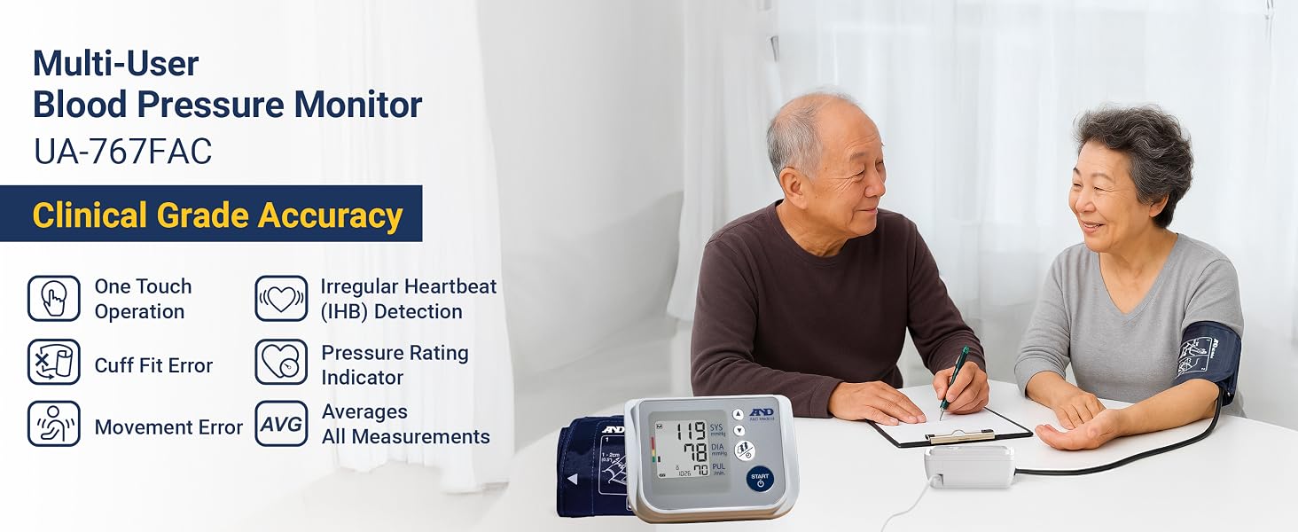 AD Medical.UA-767FAC - B00OMSWYDM Multi user Blood Pressure Monitor Clinical Grade