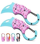 GUANYISTO 2 Pack Small Pocket Knife for Women,Gifts for Mother EDC Cute Donut with 1.34inch Blade...