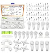 Dianrui 66PCS Concrete Wall Hooks Kit Invisible Nail Wall Screw Hangers Picture Hanging Non-Trace...