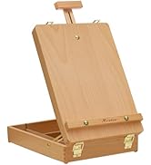 Tabletop Art Easel for Painting, Premium Wooden Sketchbox, Portable Desktop Painting Easel for St...