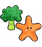 Durable Plush Dog Toys, 2 Pack Pet Squeaky Chew Toys, Double Layer Reinforced Interactive Pet Toy...