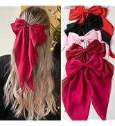 5 PCS Satin Hair Bows hair ribbon Hair Bows for Women Girls,Big Bows Hair Clips,Bow-knot Hair Cli...