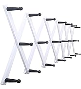 SKOLOO Accordion Wall Hanger, Modern Expandable Coat Rack Wall Mounted, Solid Wooden Wall Hat Rac...