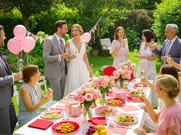pink plates and napkins