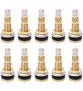 Camrusic Tractor Tire Valve Stems, TR618A Tubeless Air Liquid Valve Stems with Fast Flow Valve Co...