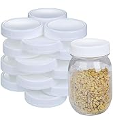 2 Dozen Regular Mouth Lids Mason Jar Lids Plastic Storage Caps for Mason Canning Jars and More, S...