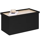 PINPLUS Folding Storage Bench, 30 inches Ottoman Coffee Table Cube Chair Foot Rest Stool Storage ...
