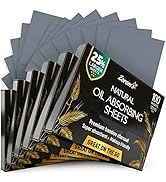 Natural Blotting Paper for Oily Skin with Bamboo Charcoal - 25% Larger - 6pk/600 Oil Blotting She...