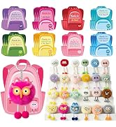 TICIAGA Fluffy Pom Pom Keychain Bulk - 24 Style End of School Year Plush Keychains Gift Set with ...