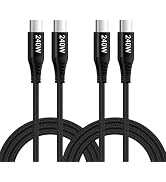 USB C to USB C Cable PD240W Samsung Super Fast Charging, 2Pack 6FT Type C Android Phone Charger C...