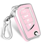 Mild East Car Key Cover for Toyota, Soft TPU Key Fob Cover Compatible with Rav4 Camry Fortuner Tu...