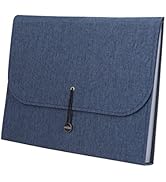Fabric Expanding File Folder Document Organizer A4 13Pocket Indexed File Case (Denim Blue)