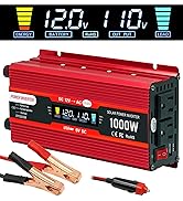 Car Power Inverter 12v to 110v 1000W/2000W(Peak) Power Inverters for Vehicles Truck Home with Dua...
