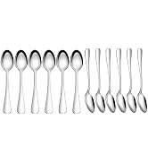 VIVANI 12-Piece Dinner Spoons Set, Stainless Steel Spoons Silverware, 7.3" Tablespoons Set of 12,...