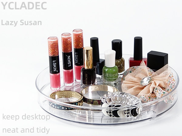 1 tier lazy susan turntable makeup cosmetics organizer