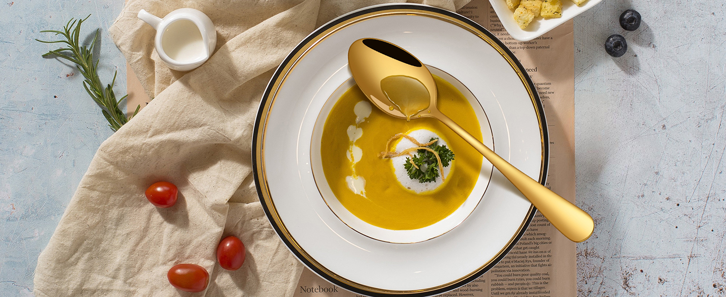 gold forks and spoons